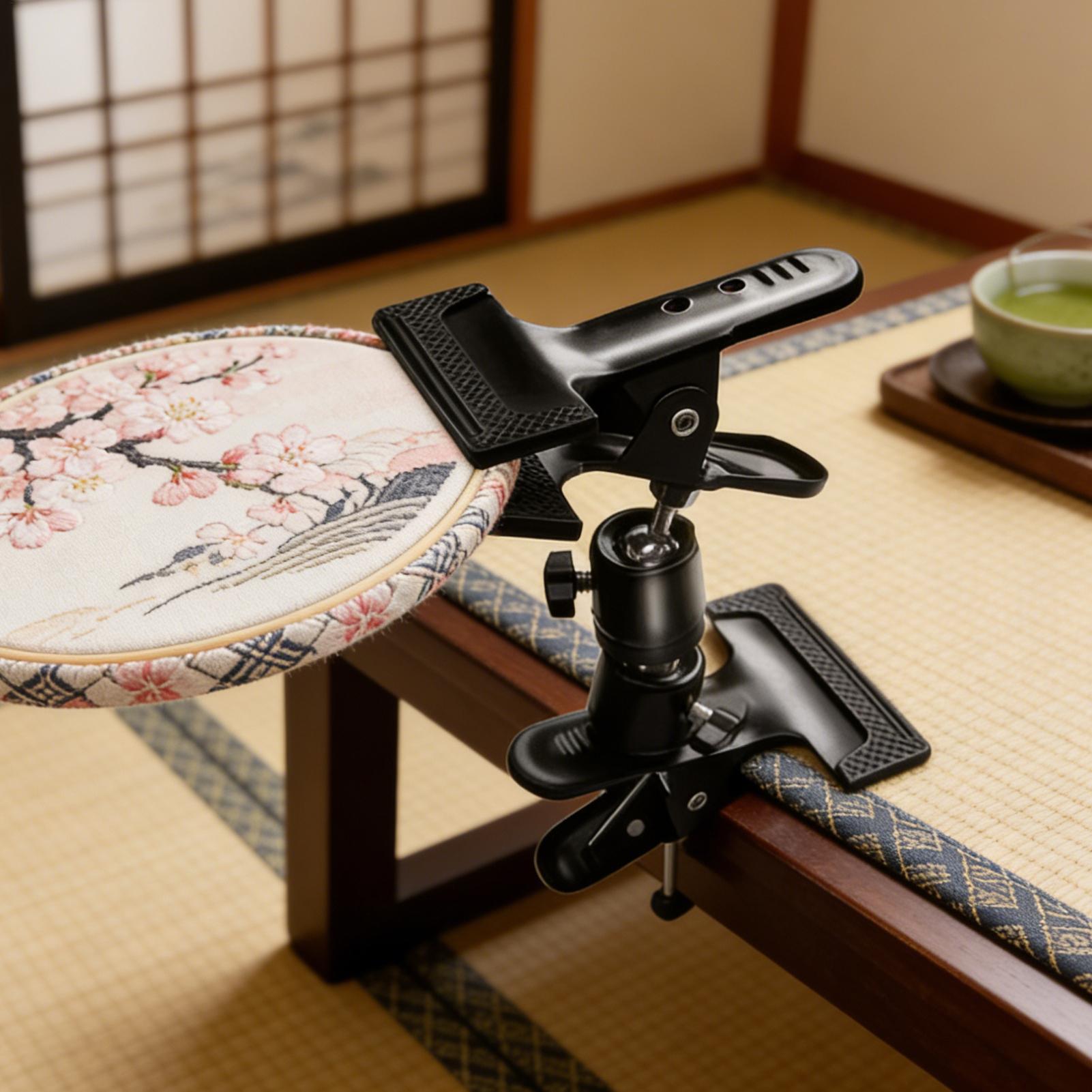 Adjustable Laptop Table - 刺繍ホルダー ヘビーデューティー 調整可能 ポータブルクランプ ラップスタンド ハンズフリー