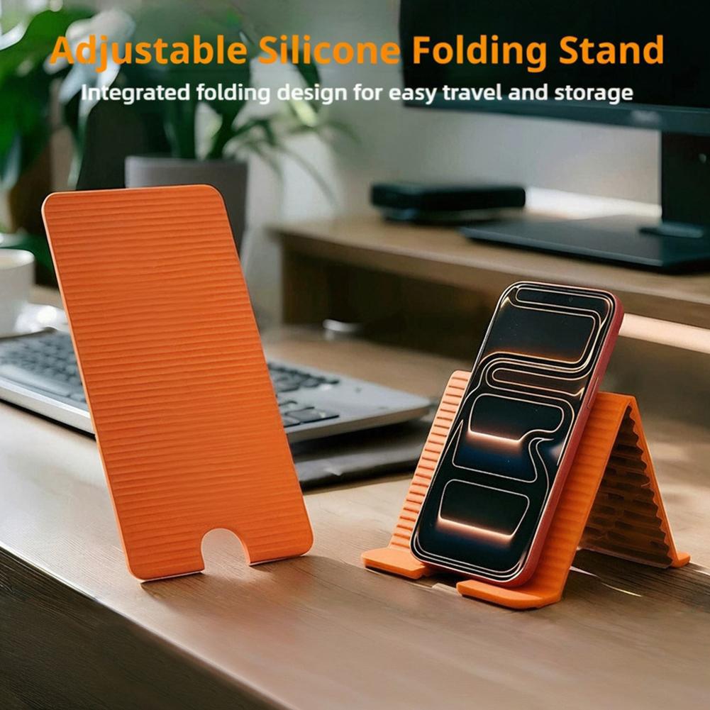 Adjustable Laptop Table - 柔軟な折りたたみ式シリコン製電話ホルダー iPhone、iPad、ラップトップ、タブレット用 ポータブル調整可能な多角度デスクトップスタンド ホームオフィス用