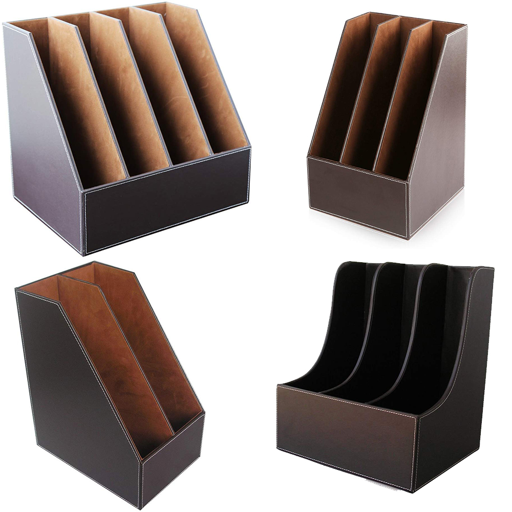 File Cabinet Lateral - Xrhyy 2/3/4スロットシンプルな家庭用品レザー垂直デスクトップファイルフォルダーオーガナイザーとドキュメントファイルスタンドジャーナルマガジンボックス