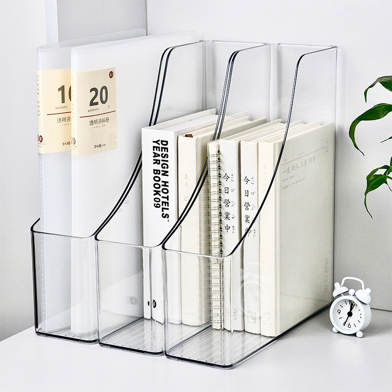 File Cabinet Lateral - アクリルA4ドキュメント用収納ボックス、プラスチック紙ファイルオーガナイザー、縦型マガジンラック、デスクフォルダー、デスクトップ用品