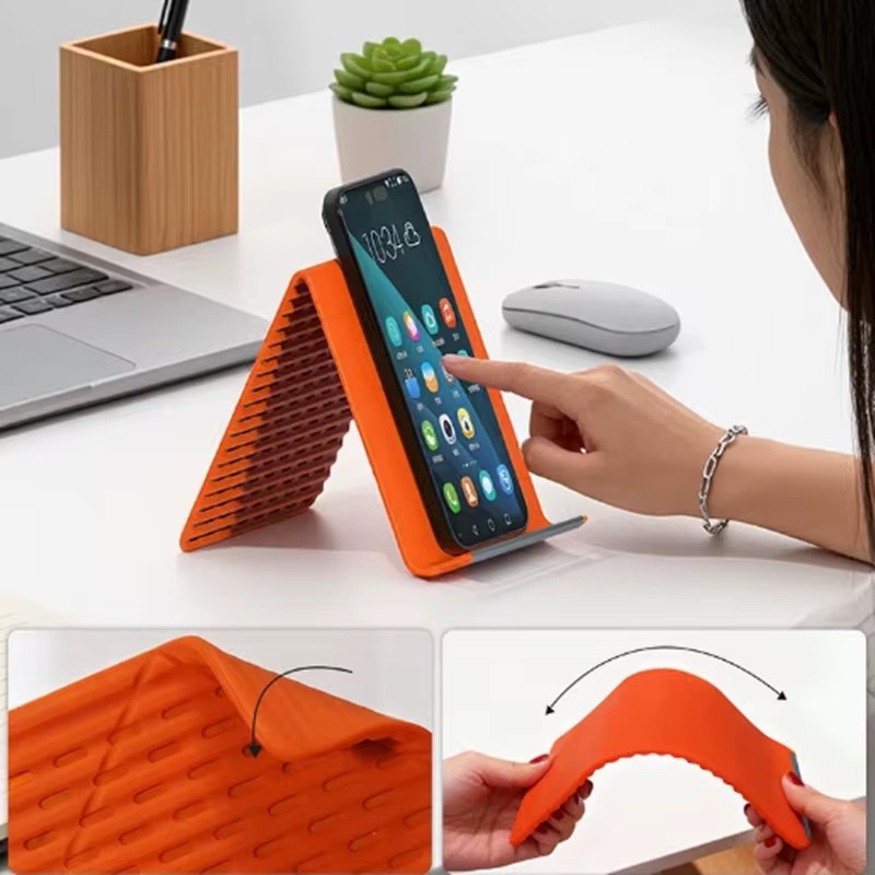 Adjustable Laptop Table - 柔軟で折りたたみ可能なシリコン製スマホホルダー、ポータブルで角度調整可能な多機能デスクトップスタンド、ノートパソコン、タブレット、自宅、オフィス用