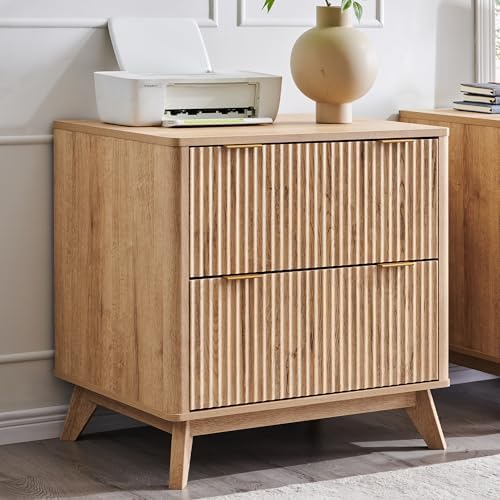File Cabinet Lateral - 2段引き出しファイルキャビネット、31.8インチの溝付き横型ファイルキャビネット、レター/リーガル/A4用ファイル吊り下げロッド付き、大型テーブルトップ付き