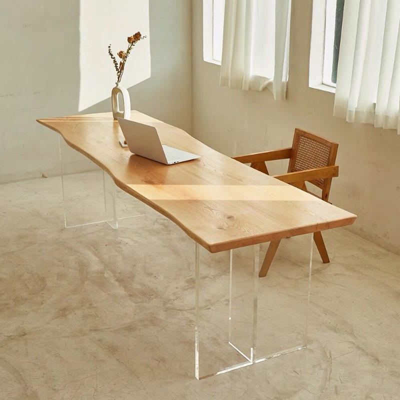 北欧無垢材アクリルフローティングテーブルモダンシンプルスタデ - Office Furniture Home のレビューと価格