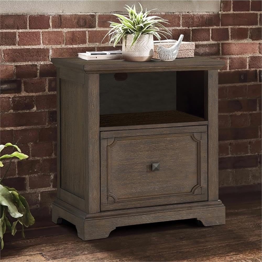 アンティークグレーのキャスター付き横型ファイルキャビネット - File Cabinet Lateral のレビューと価格