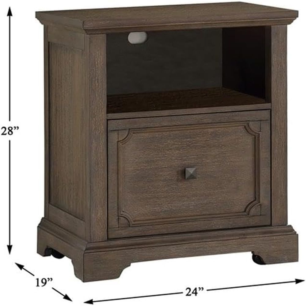 アンティークグレーのキャスター付き横型ファイルキャビネット - File Cabinet Lateral のレビューと価格