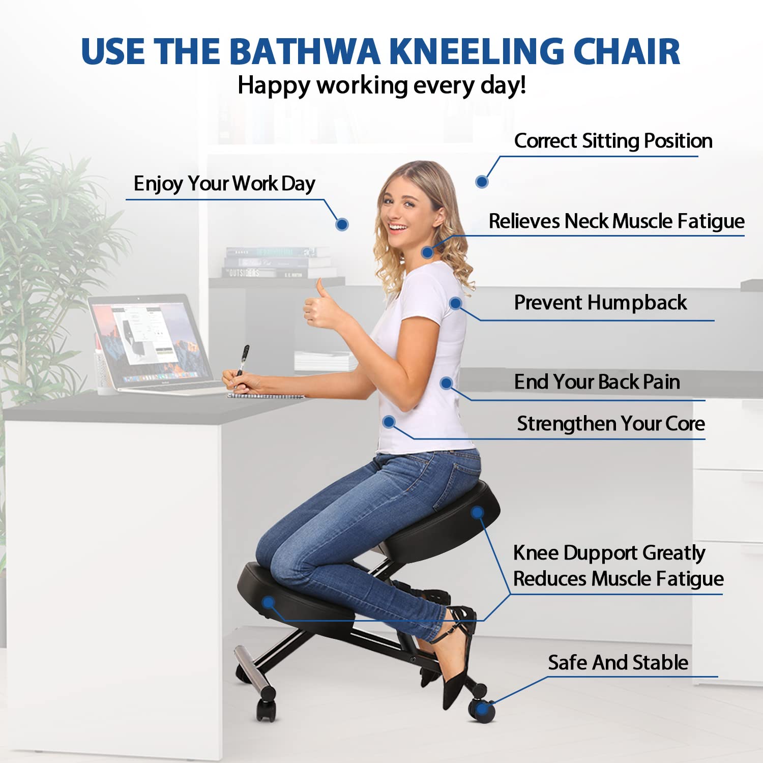 オフィス用のエルゴノミクスニーリングチェア、家庭およびオフィ - Office Furniture Home のレビューと価格