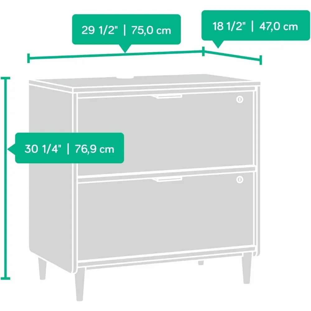 シンプルな横型ファイル木製キャビネット、グランドウォルナット - File Cabinet Lateral のレビューと価格