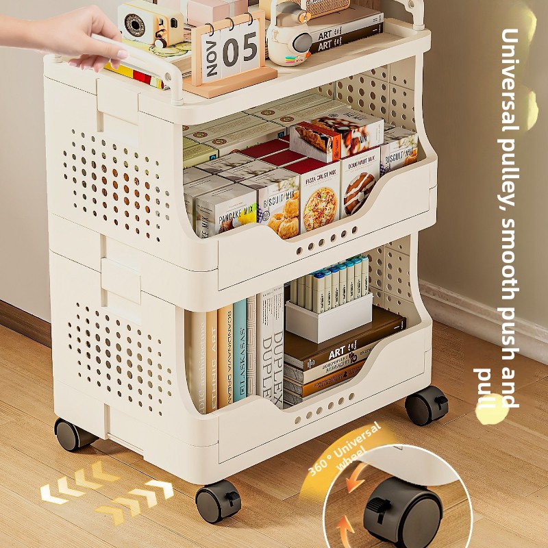シンプルなプラスチック製収納棚、机下ローリングカート、スナッ - Book Cart Rolling のレビューと価格