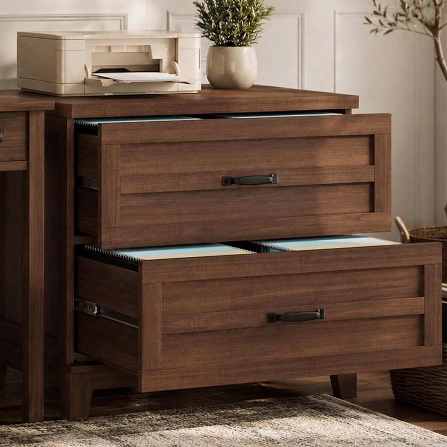Garvee 2段引き出しファームハウス横型ファイルキャビネ - File Cabinet Lateral のレビューと価格