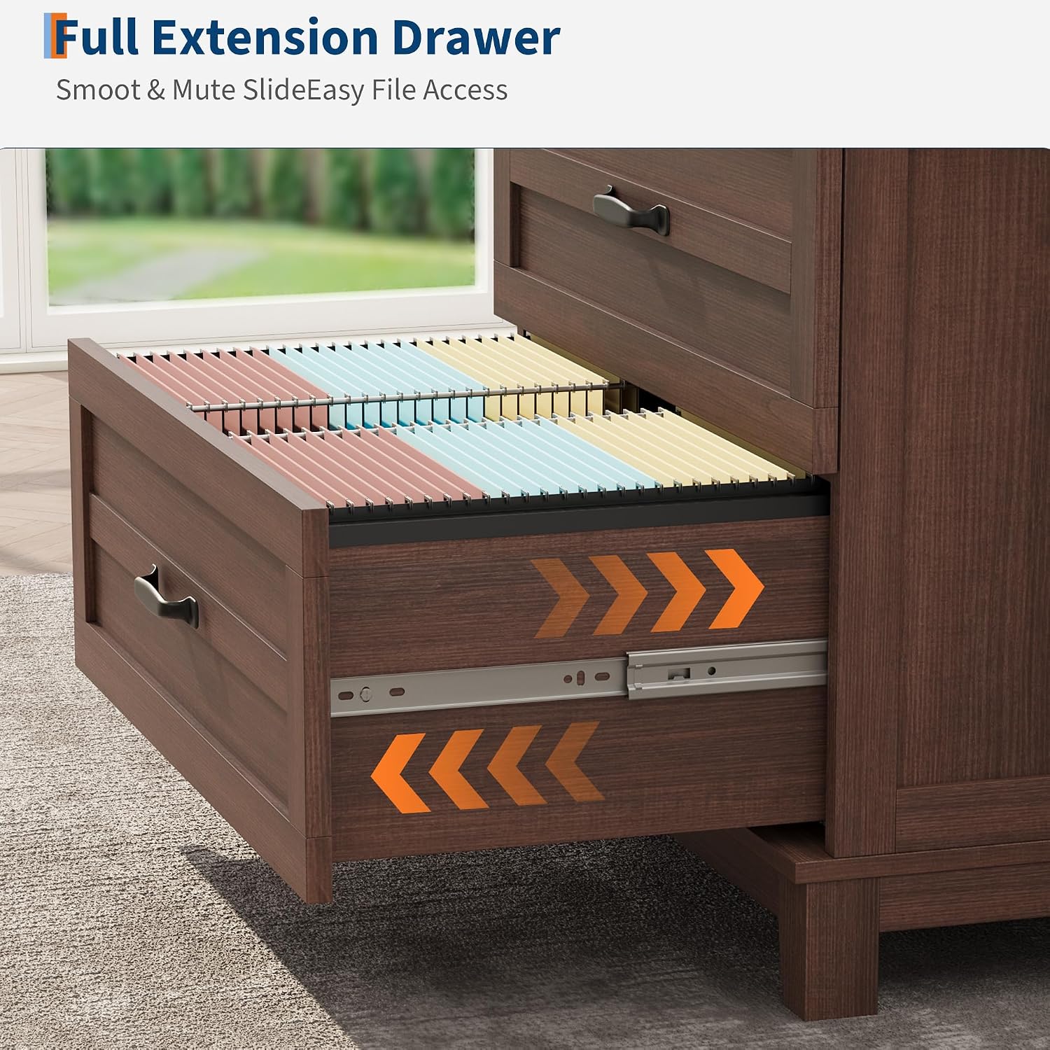 Garvee 2段引き出しファームハウス横型ファイルキャビネ - File Cabinet Lateral のレビューと価格