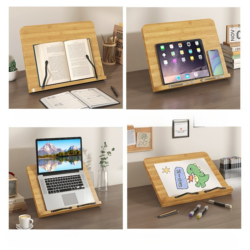 木製読書用ブックスタンド、多機能ラップトップサポート、8段階 - Adjustable Laptop Table のレビューと価格