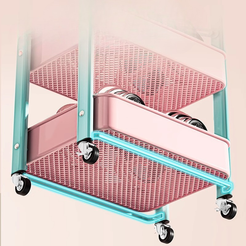 折りたたみ式多層ローリングトロリーポータブル収納カートホイー - Book Cart Rolling のレビューと価格