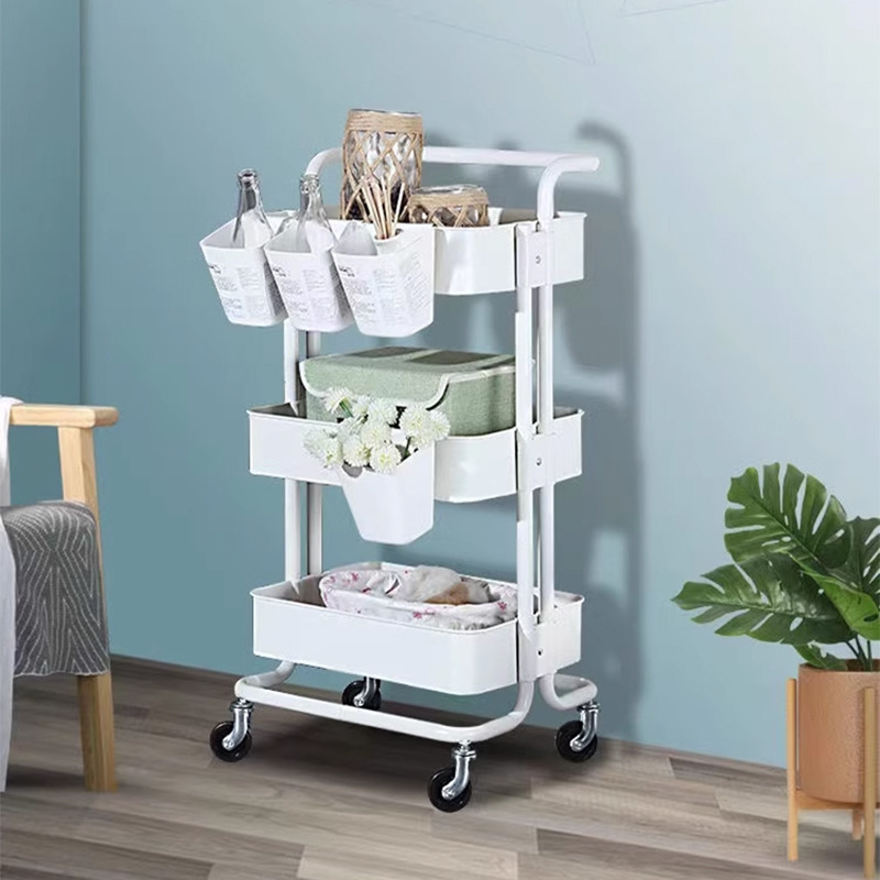 リビングルームや寝室用のロック付きキャスター付きモバイルネイ - Book Cart Rolling のレビューと価格