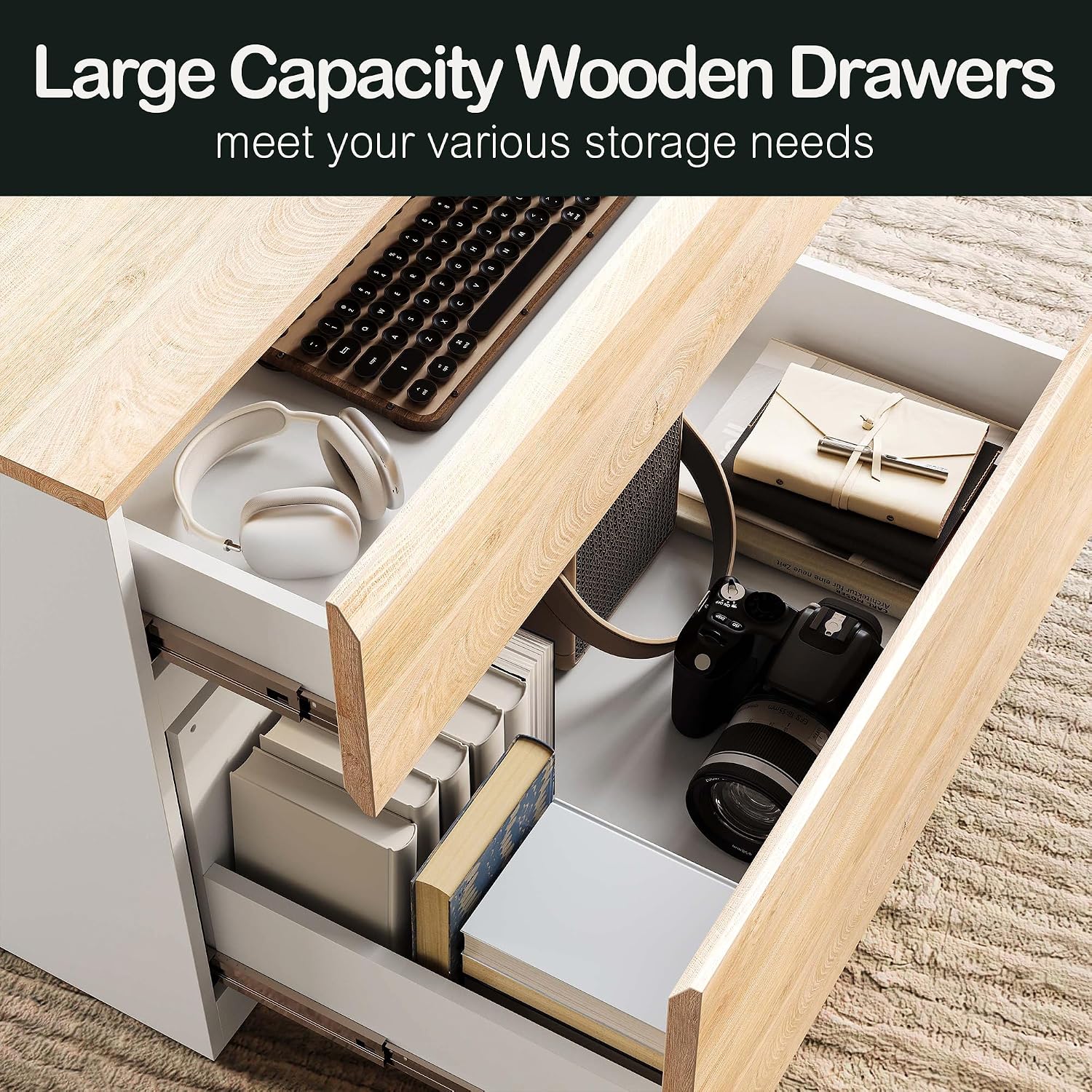 ホームオフィス用2段横型ファイルキャビネット、幅31.5イン - File Cabinet Lateral のレビューと価格