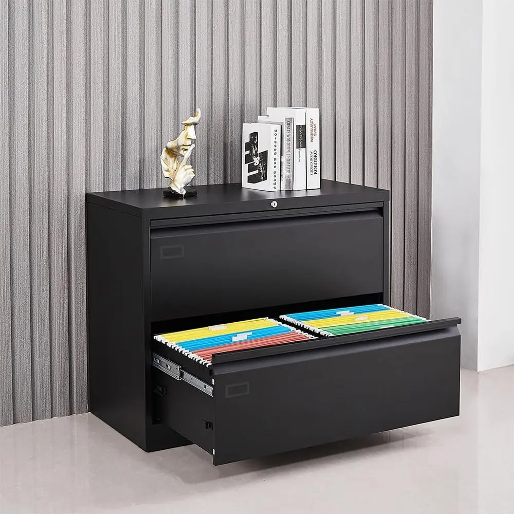 ロック付き横型ファイルキャビネット、大型金属製収納キャビネッ - File Cabinet Lateral のレビューと価格