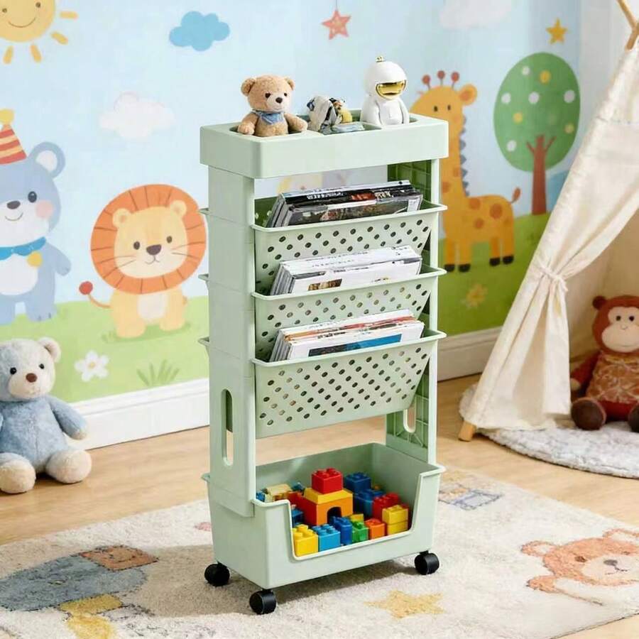 キッチン用5段ローリング収納カート（車輪付き）、果物、野菜、 - Book Cart Rolling のレビューと価格