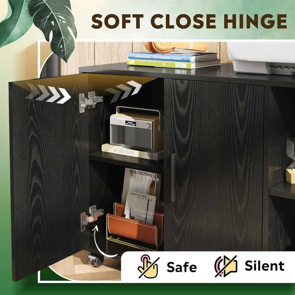 黒色のオフィス収納キャビネット（扉と棚付き）、横置きプリンタ - File Cabinet Lateral のレビューと価格