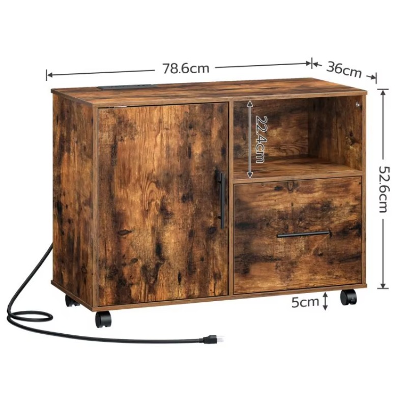 # 木製オフィスファイルキャビネット、充電ステーション付き木 - File Cabinet Lateral のレビューと価格