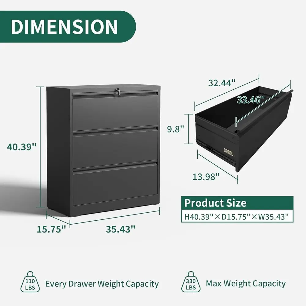 金属製の横型ファイルキャビネット、ホームオフィス収納、プリン - File Cabinet Lateral のレビューと価格