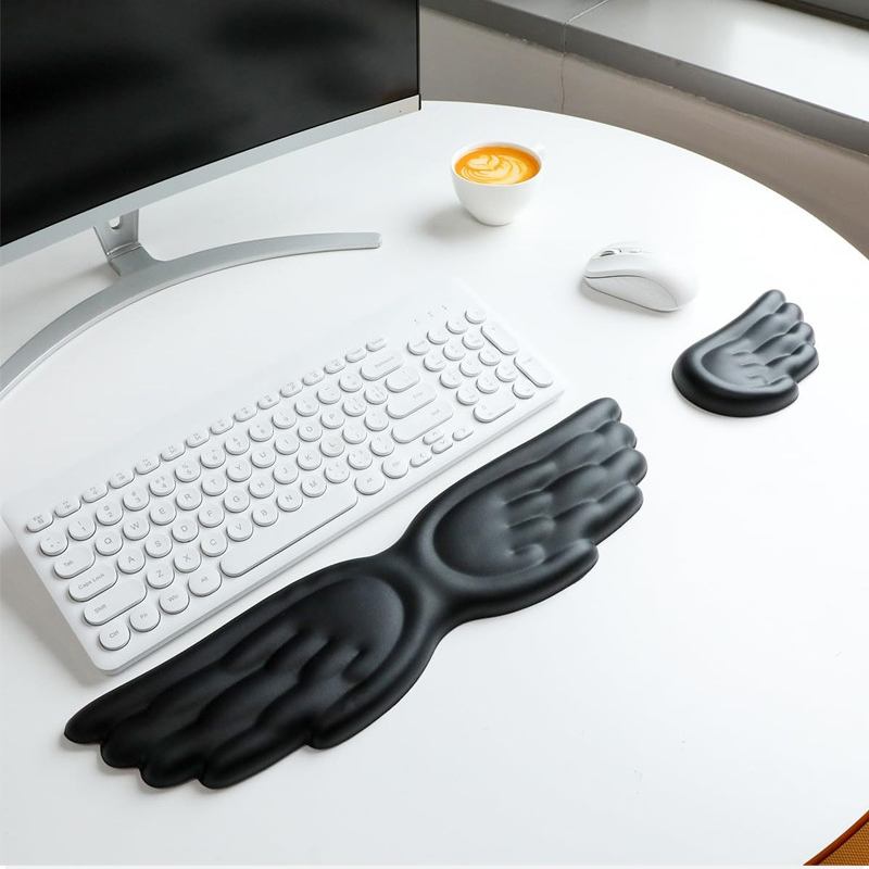 キーボードマウスリストレストエンジェルウィング低反発マウスパ - Adjustable Laptop Table のレビューと価格