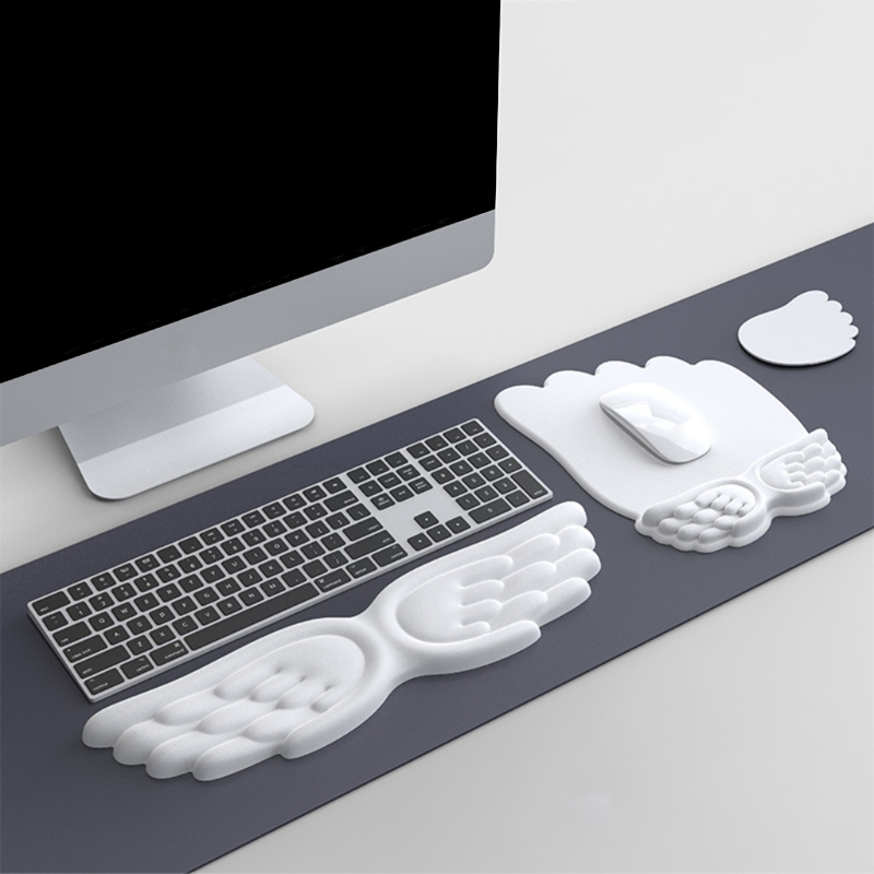 キーボードマウスリストレストエンジェルウィング低反発マウスパ - Adjustable Laptop Table のレビューと価格