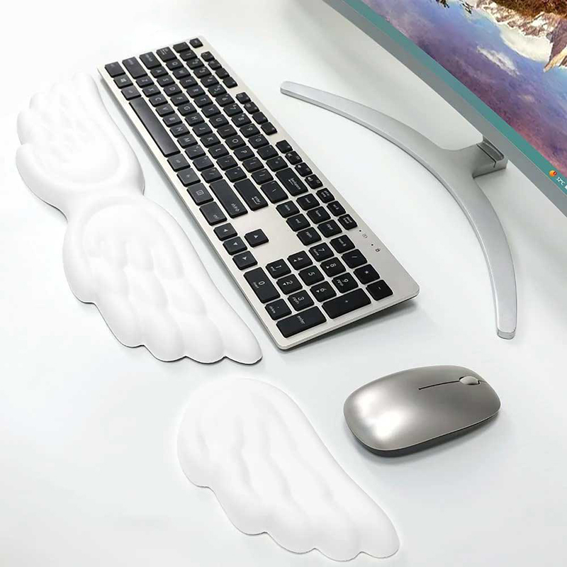 キーボードマウスリストレストエンジェルウィング低反発マウスパ - Adjustable Laptop Table のレビューと価格