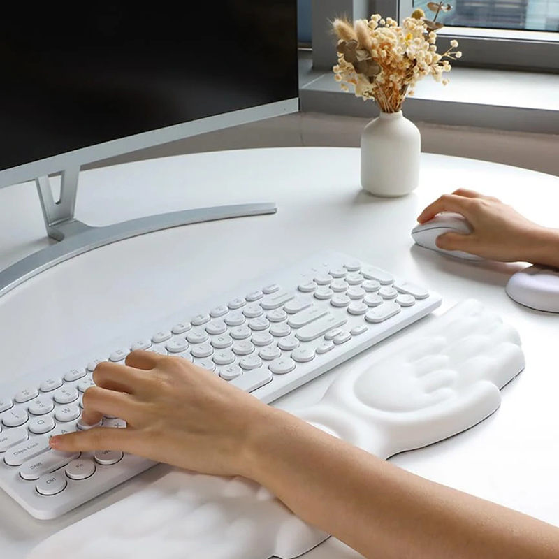 キーボードマウスリストレストエンジェルウィング低反発マウスパ - Adjustable Laptop Table のレビューと価格