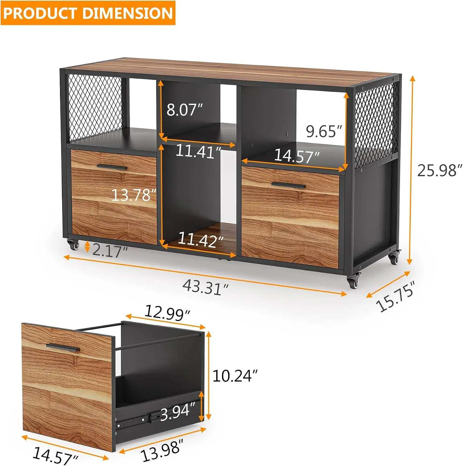 2 Drawer Wood File Cabinets, M - File Cabinet Lateral のレビューと価格
