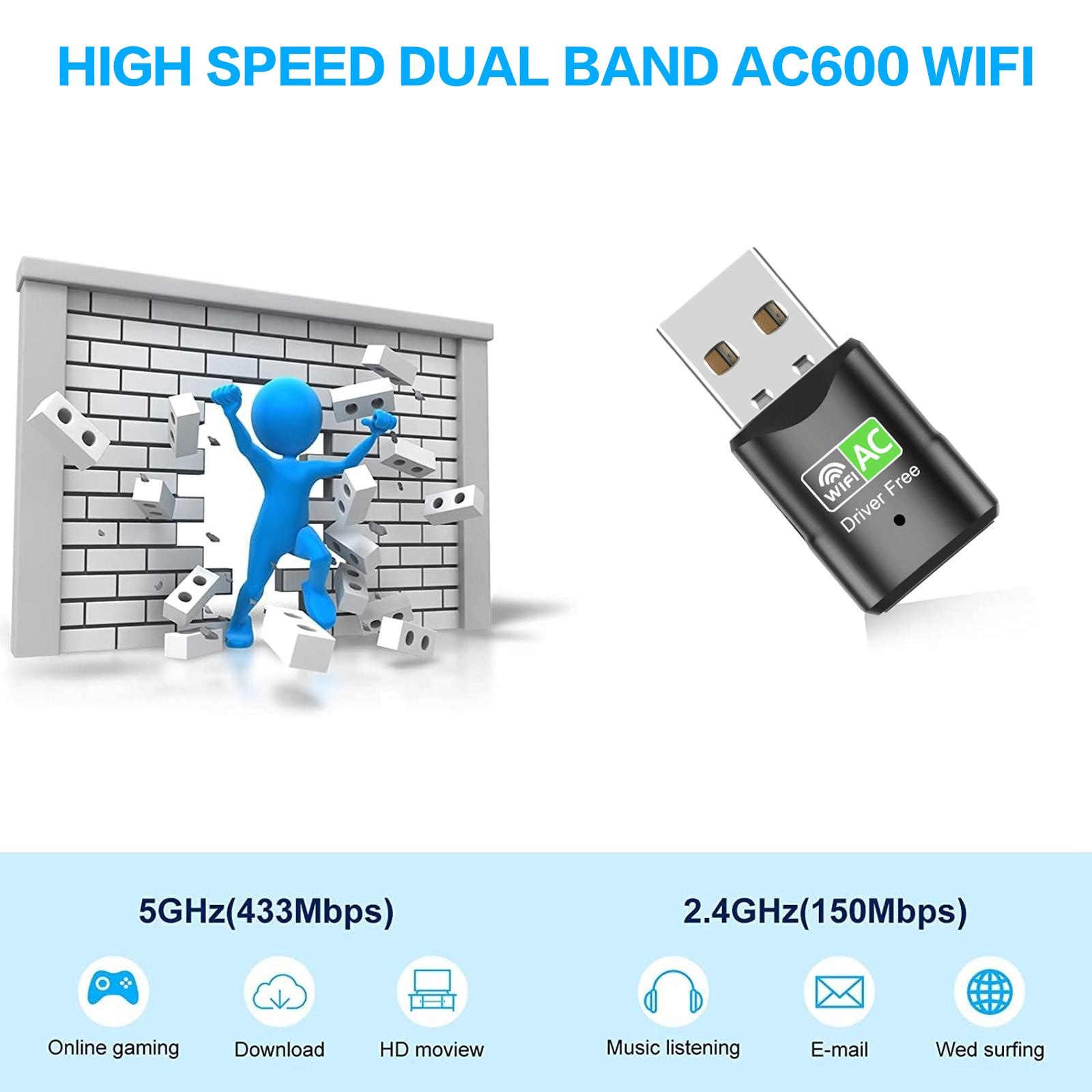 AC600 USB WiFi アダプター、デュアルバンド 2 - Adjustable Laptop Table のレビューと価格